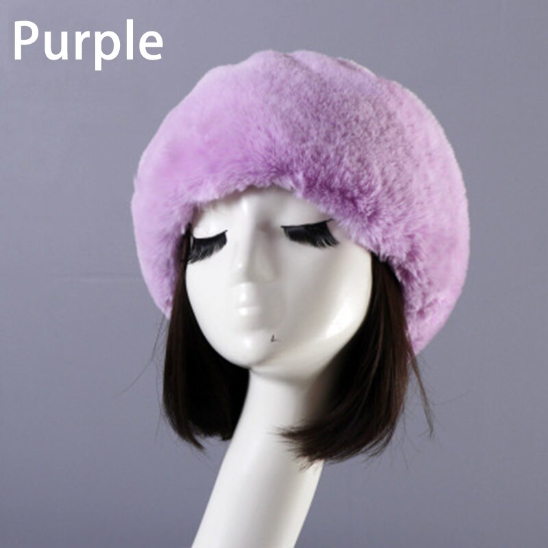 Vrouwen Hoeden Lady Russische Dikke Pluizige Imitatie Vossenbont Hoed Hoofdband Winter Earwarmer Ski Hoed Vrouwelijke Hoeden Voor Herfst Winter: L