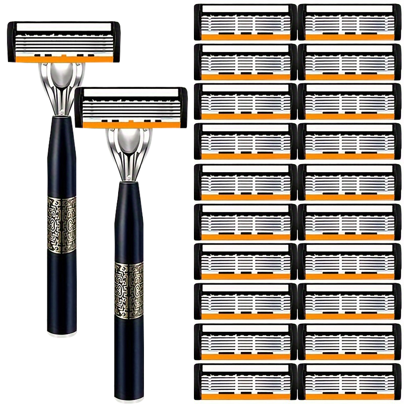 Maquinilla de afeitar clásica de seguridad de 6 capas para afeitado para hombres y depilación para mujeres, cuchillas de afeitar, afeitadora Manual