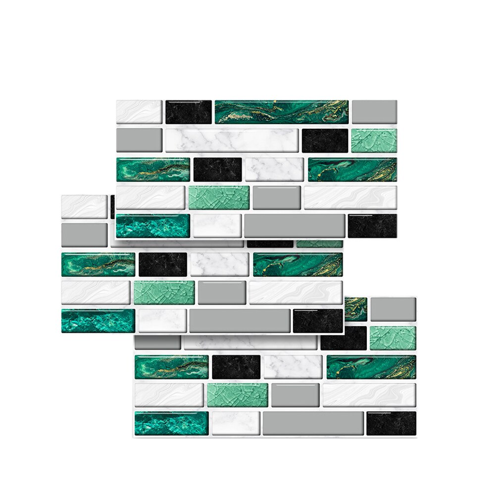 3d väggklistermärken självhäftande mosaikplattor väggdekal klistermärke gör-det-själv kök badrum heminredning: B1 20 x 10cm 9 st