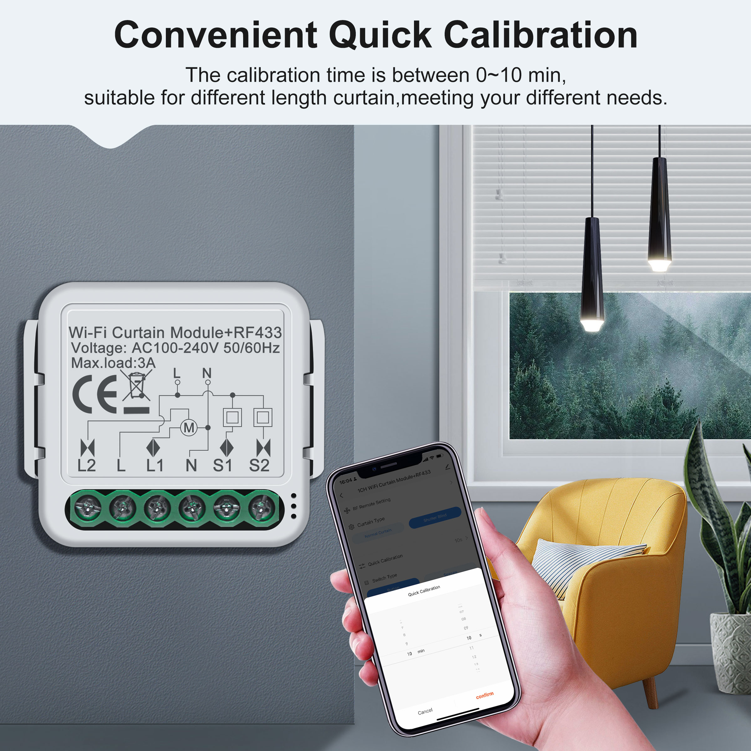 GIRIER Smart WiFi RF433 Modulo interruttore tenda per tapparella elettrica Motore cieco Relè di automazione domestica intelligente fai da te Lavoro Alexa