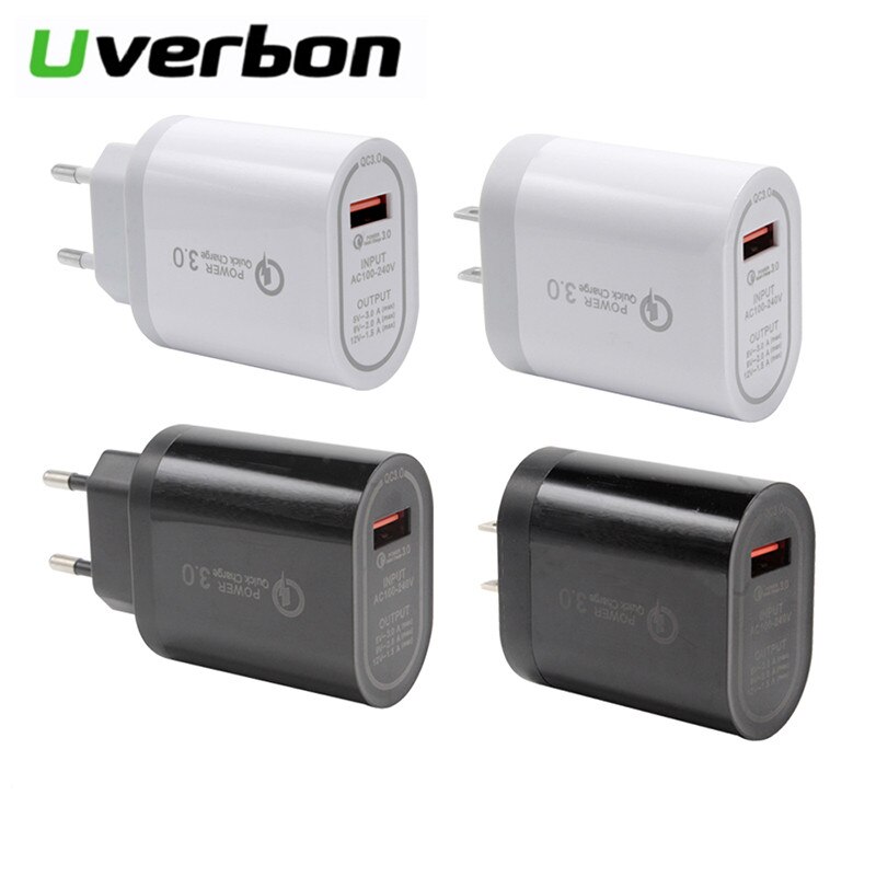 18 W Universal EU/US Plug USB Quick Charge Charger Tablet Portable QC3.0 Charger Wall Speed Charging Adapter For Phone Iphone12
