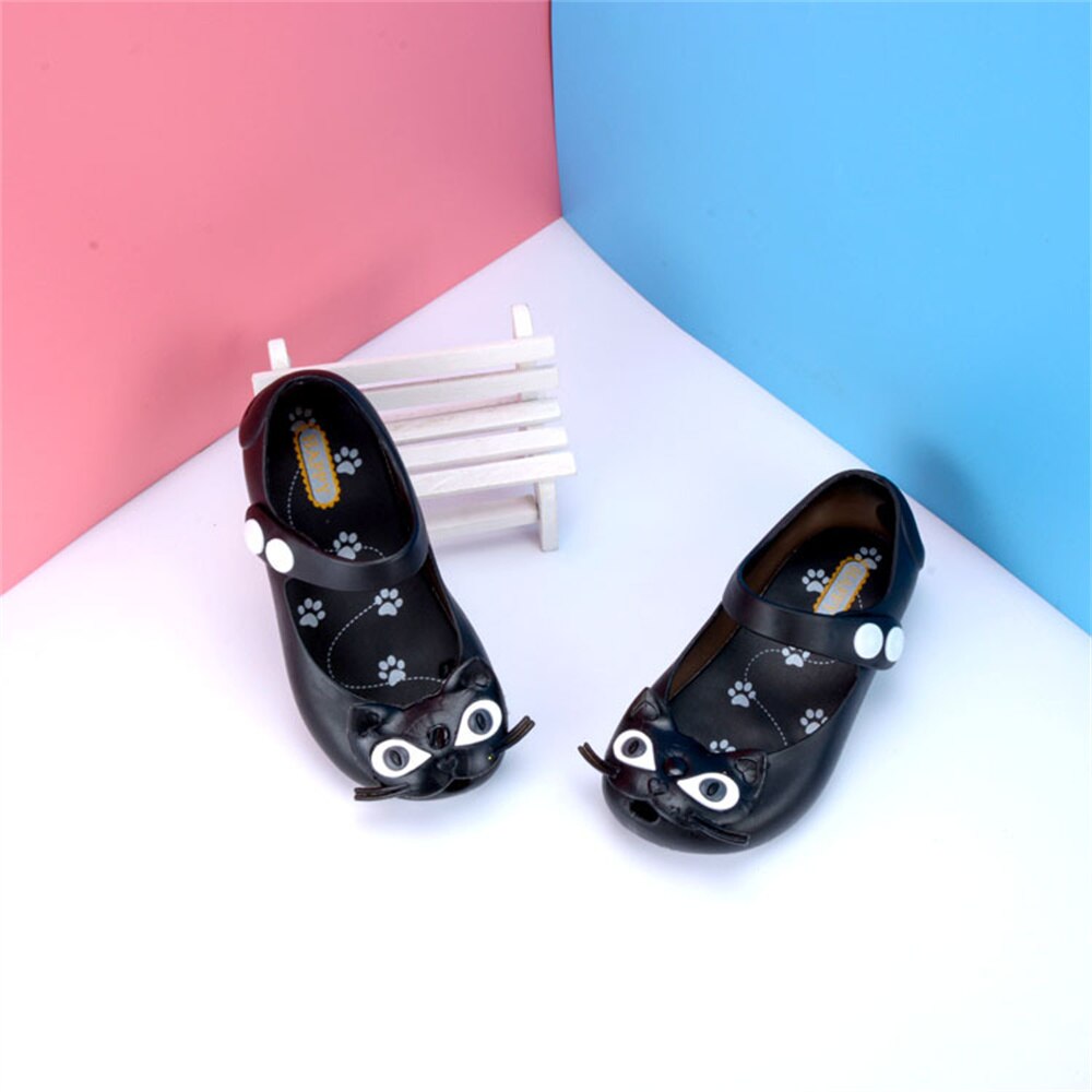 lykkelig logo søt 3 farger katter jente sko låve gelé sandaler baby sommer pvc jenter sandaler smålåve strandsko  sh057