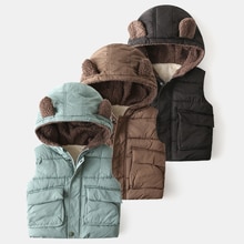 Gilet con cappuccio per ragazzi gilet addensato capispalla per bambini gilet per ragazzi abbigliamento per bambini ragazzi ragazze giacche in cotone gilet