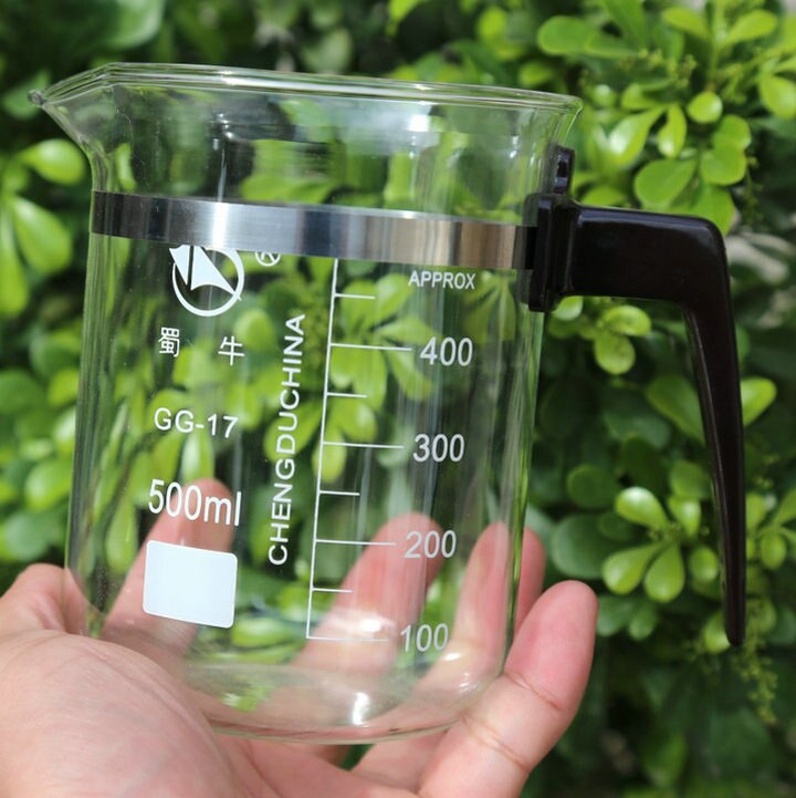 1Pc/lot 500/800/1000ml Glass beaker with plastic handle for laboratory glassware Experiments