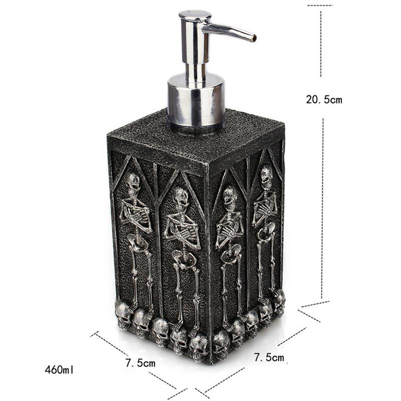 1pc praktiske dekorative holdbare gotiske krypt kraniet dispenser flaske til shower gel flydende sæbe dispenser pumpe shampoo