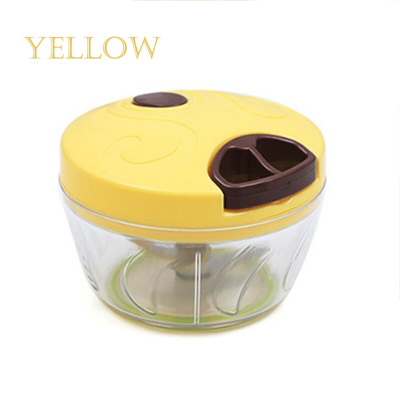 Multi-function Hand Held Vegetable Shredder Slicer Cutter Powerful Manual Pulling Food Chopper: Yellow