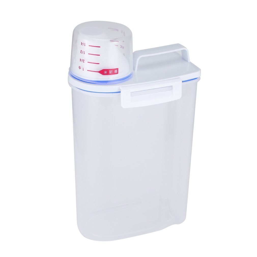 Portable taille en plastique Transparent cuisine alimentaire céréales conteneur Grain mallette de rangement haricot Bin riz boîte de rangement