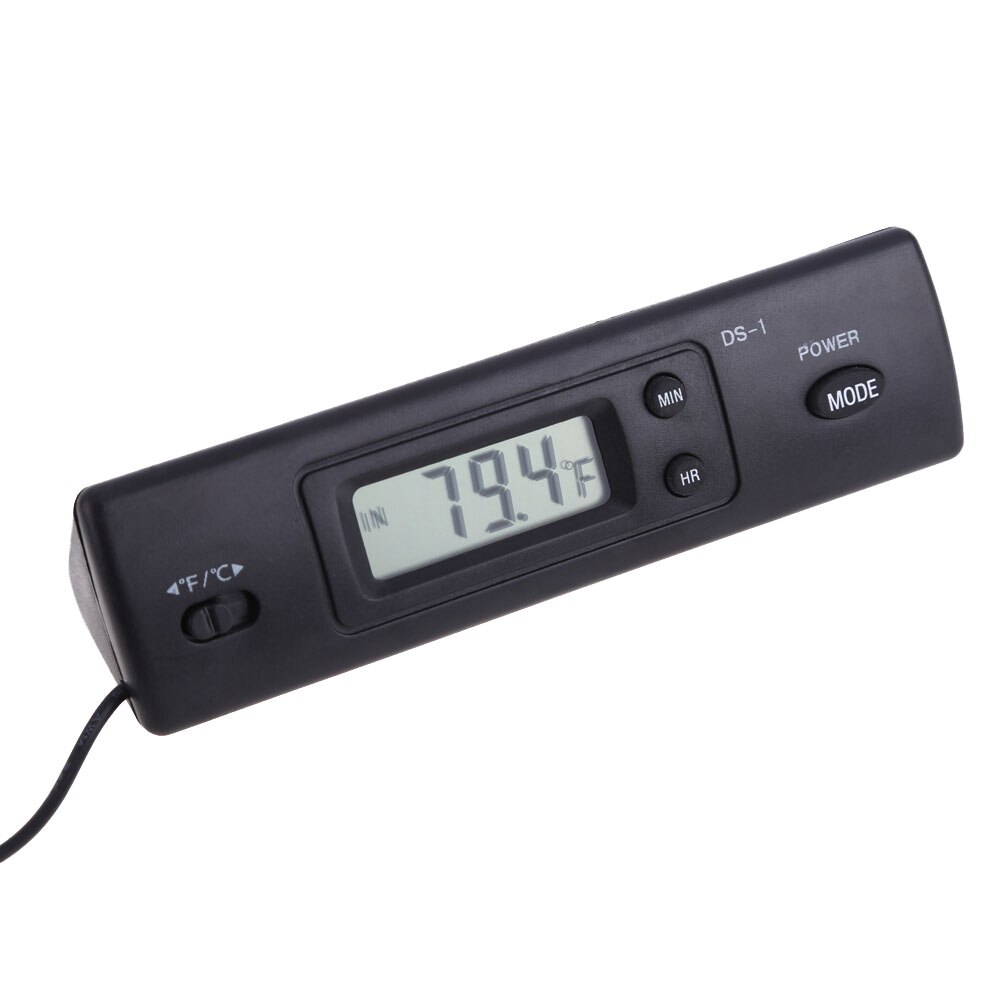 Bil digitalt termometer med 2 prober ind / ud temperatur temp gauge meter fahrenheit celsius termograf ur auto tilbehør