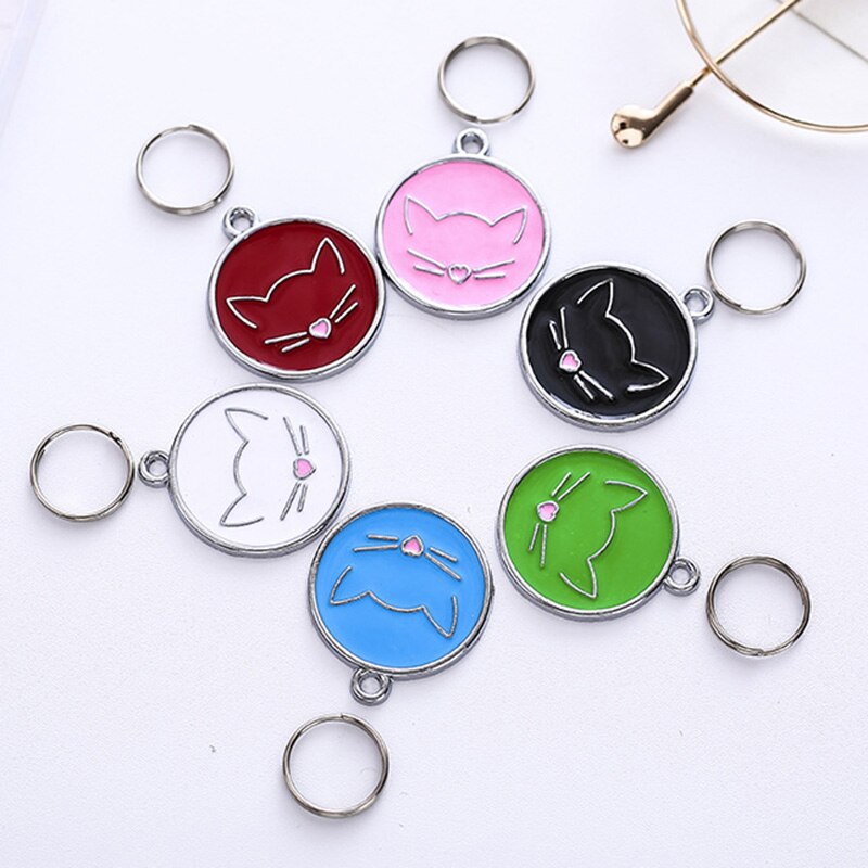 Étiquettes pour chiens, identification animaux domestiques | Nom chien, collier étiquette pendentif chat gravé, accessoires pour animaux de compagnie visage de chat
