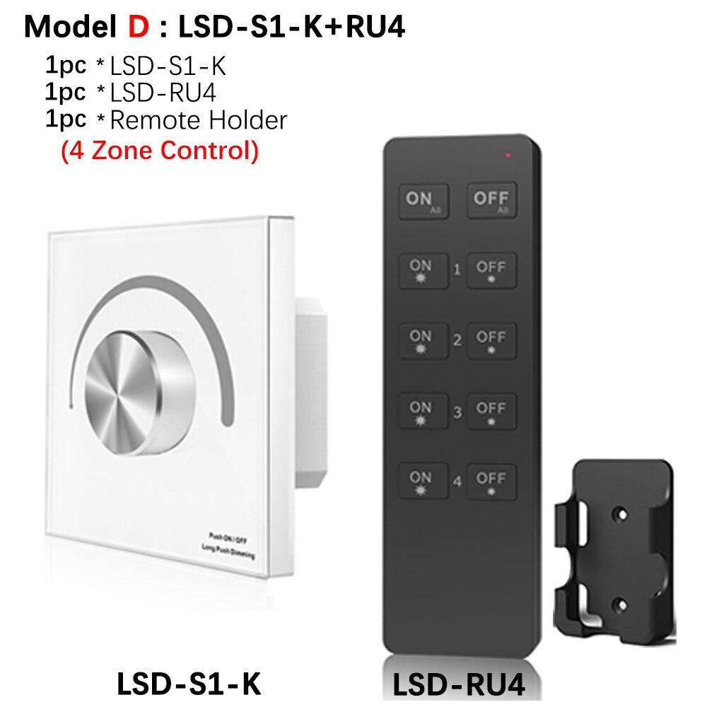 AC Triac LED Dimmer 220V 230V 110V Wireless RF Dimmable Knob Switch With 2.4G Remote Controller for Single Color LED Bulb Lamps: Model D