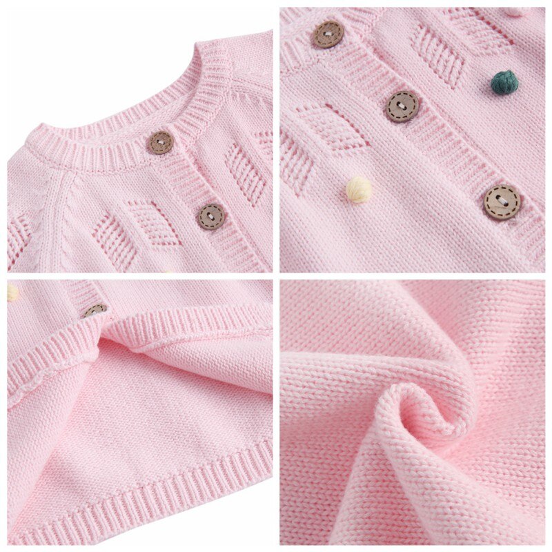 Children Kids Sweater Autumn Baby Girl Boy Knitting Ball Cardigan Casual Outerwear Coat Clothes 0-24M