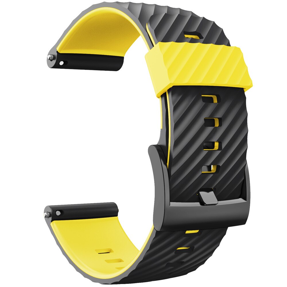 24mm urheilu silikoniranneke suunto 9 baro suunto 9 ranneke suunto 7/d5 kello rannekello ja rannekoru vaihda tarvikkeita: Musta keltainen