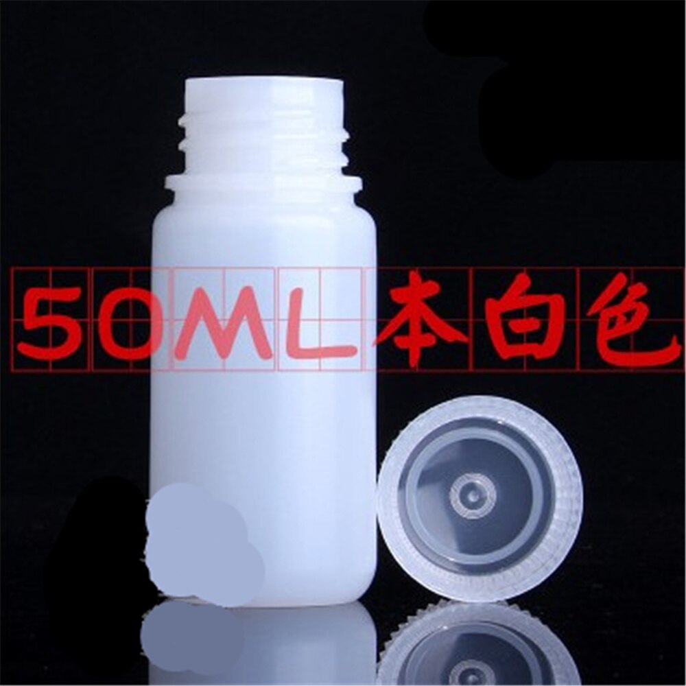 5 stks 50 ml Plastic Fles doorschijnende Ronde Vorm Verzegelde Fles Lab Supplies