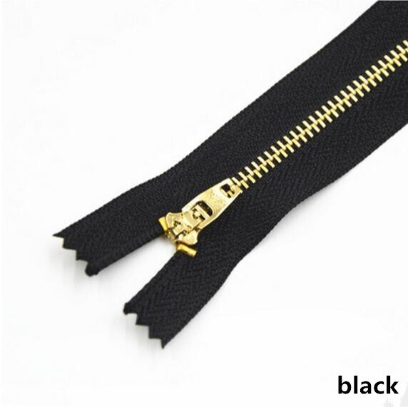 5 pièces 3 # fermeture à glissière en métal 13cm serrure automatique fermeture à glissière pour pantalon veste poche jean sac bricolage couture Zips vêtement accessoires A4-17: black