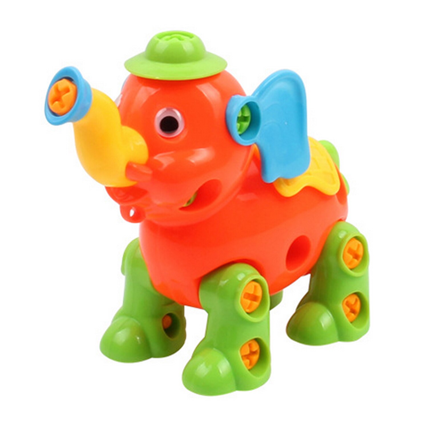 Lustige Auseinander Nehmen Spielzeug freundlicher Niedlichen Ebene DIY Montieren Gebäude Pädagogisches Spielzeug mit Schraubendreher für Kleinkinder Zufällige Farbe: Elefant