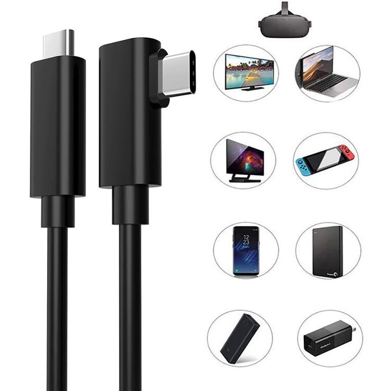5M Usb Type C Kabel Voor Oculus Quest 2 Vr Headset Link Kabel Snelle Lading A-C Adapter Data Transfer mobiele Telefoon Vr Accessoires
