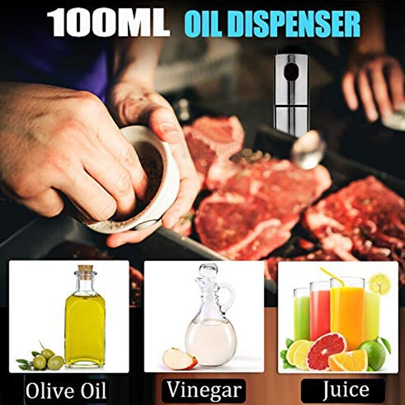 Olivenolie sprøjte mister 100ml rustfrit stål olieflaske køkken madlavningsredskaber eddike olie sprøjteflaske til madlavning grill