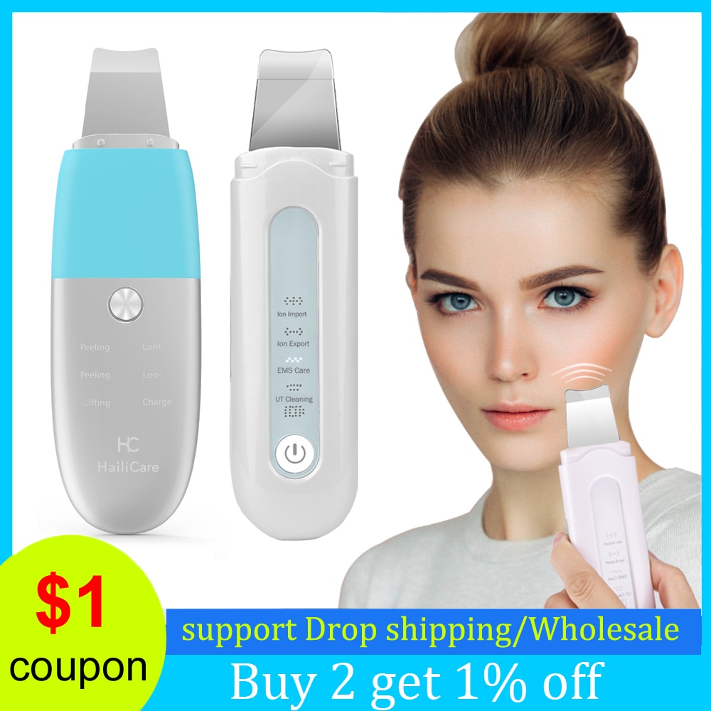 Professionelle Ultraschall Gesicht Haut Wäscher Ultraschall Gesichts Reinigung Spachtel Reiniger Peeling Entferner Schaufel Maschine