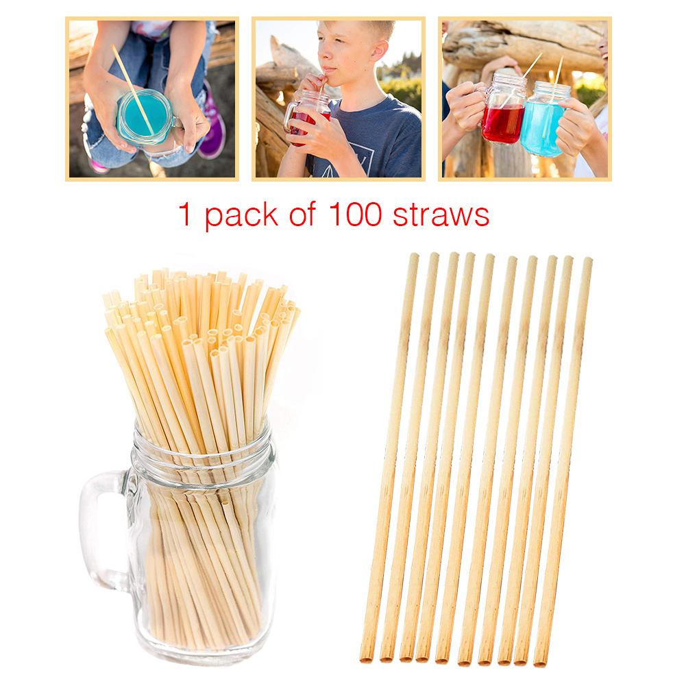 100 unids/pack 20cm paja de trigo ecológica pajita portátil accesorios de cocina para bar