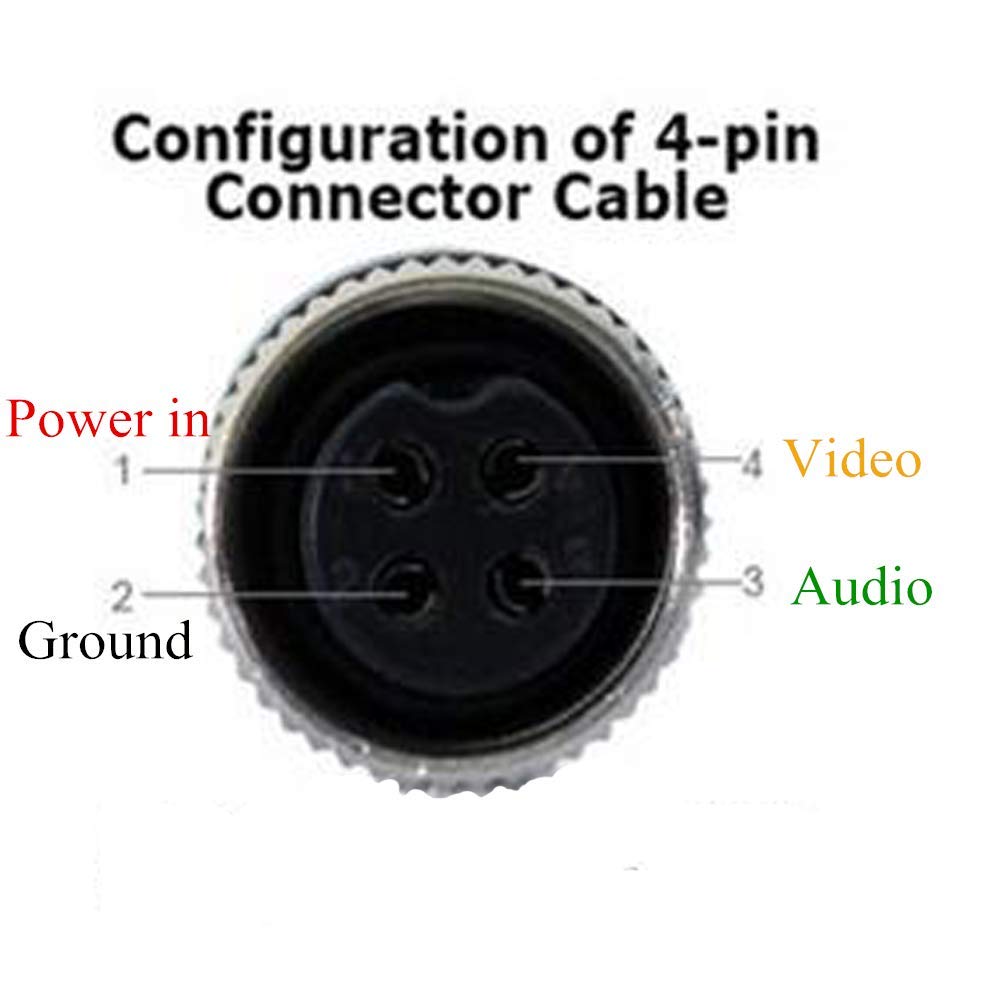 (2 pcs Pack) M12 Adapter 4 Pin Female Aviation Plug to RCA AV + DC Male Extension Cable for Car Camera