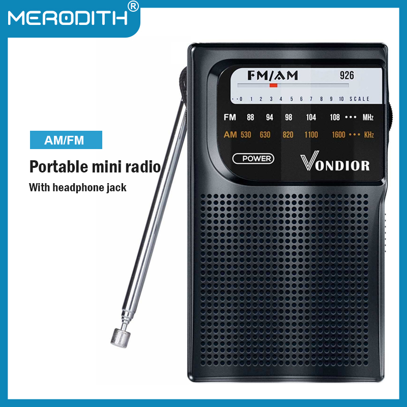 Przenośne mini radio AM / FM dwuzakresowe stereofoniczne radio kieszonkowe odpowiednie do pieszych wędrówek kempingowych z gniazdem słuchawkowym