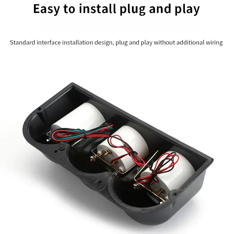 Kit de jauge 3 en 1 réglable, 7 couleurs, 52mm, voltmètre, jauge de température de l'eau, tachymètre, jauges de pour voitures et camions