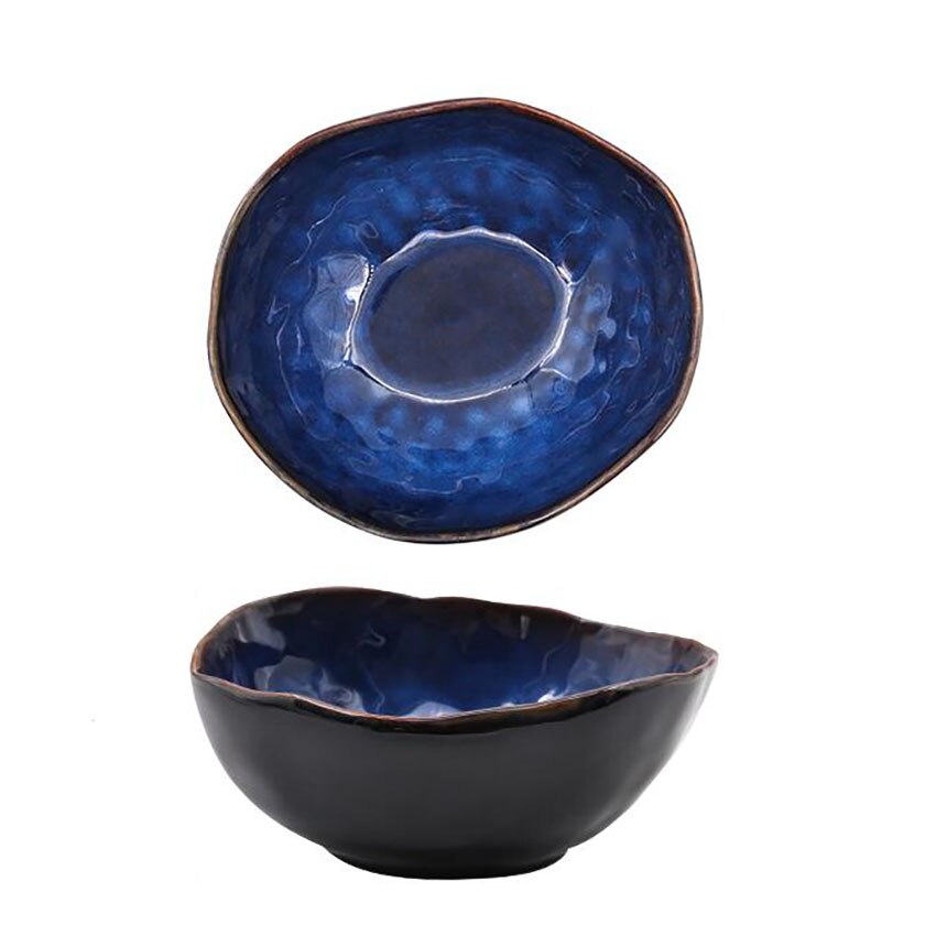 Plato de ensalada Irregular , utensilios de cocina, plato de tazón de arroz, vajilla, platos de cena, bandeja de decoración de comida para el hogar: 20.5cm