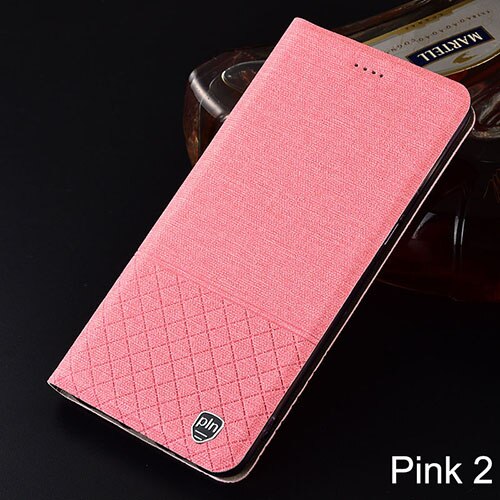 Case for Umi UMIDIGI Z2 Pro Plaid style Canvas pattern Leather Flip Cover for UMIDIGI z2 cases Coque: for UMIDIGI Z2 Pro / pink 2
