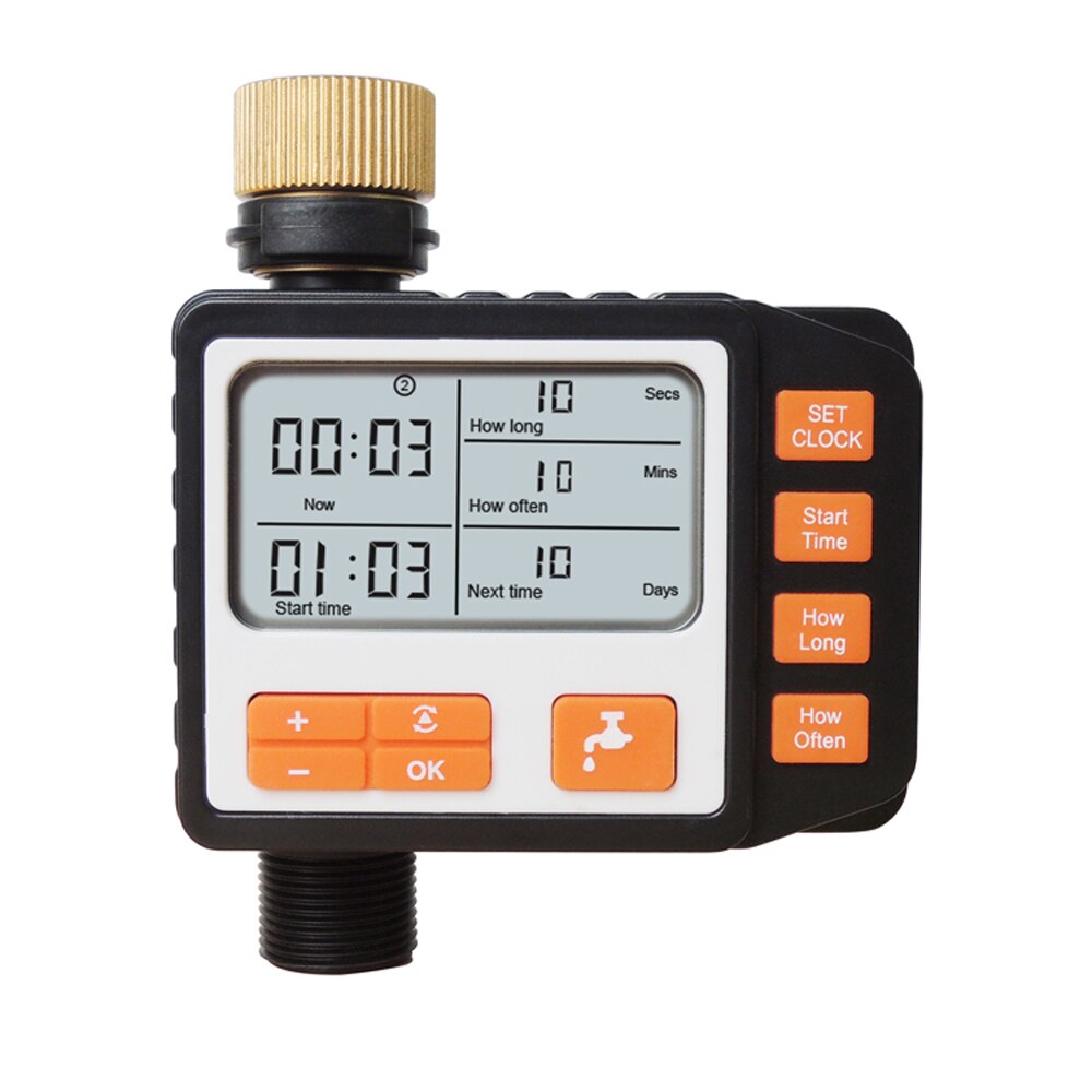 Digital Water Irrigation Timer Automatic Intelligent Garden Watering Timer Water Hose Timers Irrigation Controller: Black red EU