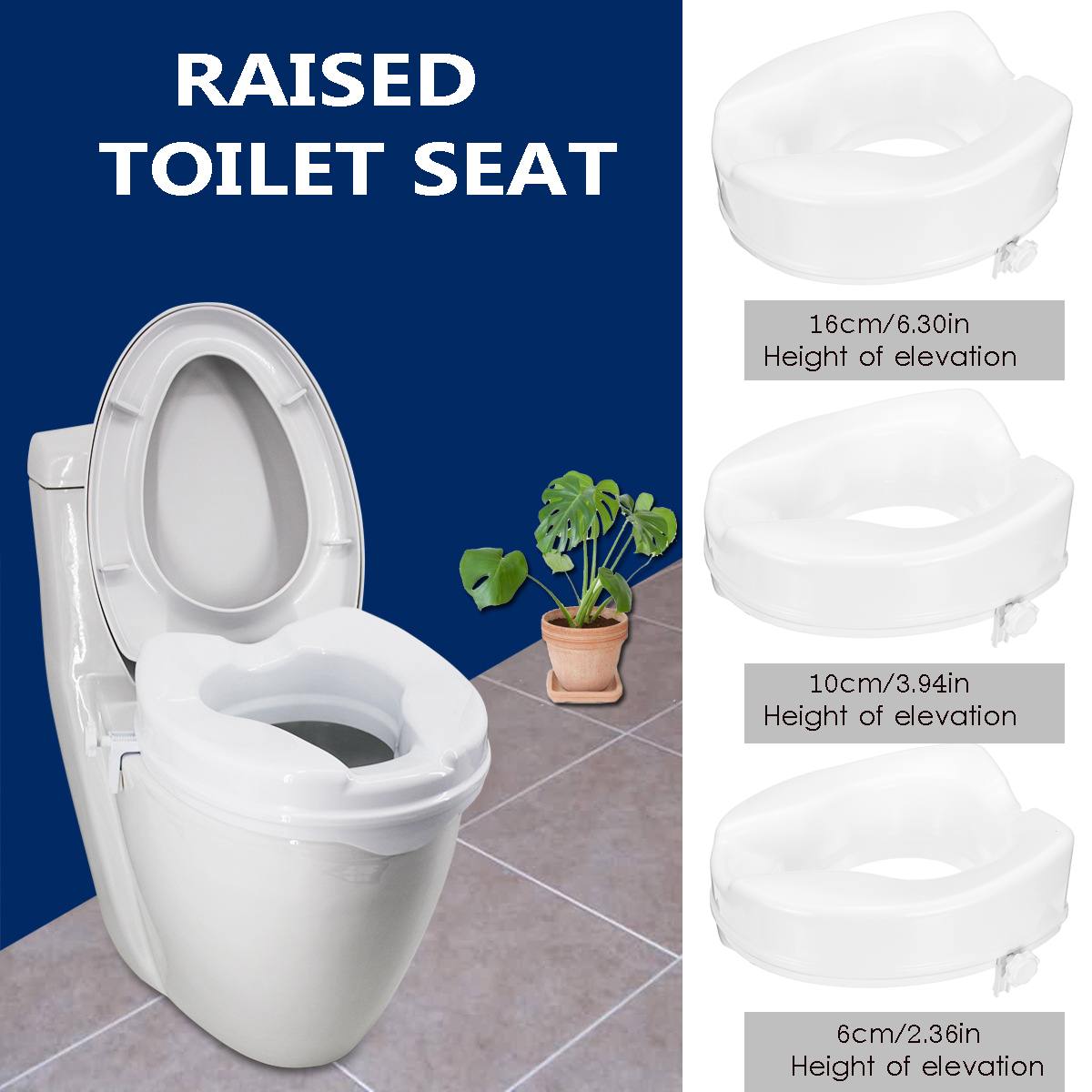 Raised Toilet Seat Lift Safety Height Elevated Disabled Elder Pregnant Toilet Seat Without Cover Bathroom Fixture 6/10/16cm