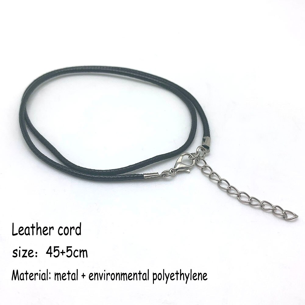 Momiji jóias acessórios 45 cm colar de aço inoxidável corrente couro corda fivela de bloqueio diy para mulher para homem preço por atacado: Leather