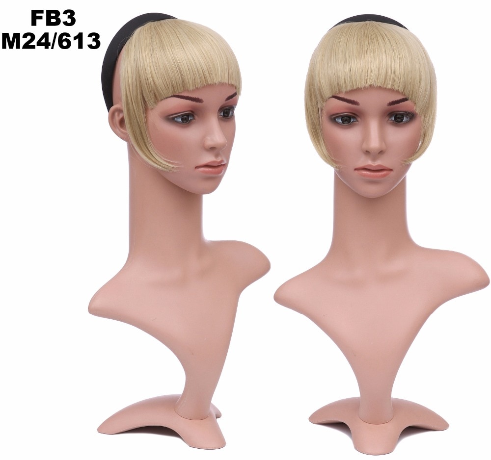 Girlshow – frange synthétique frange courte avec tresses, bandeau, frange émoussée FB3, 6 pouces, 16 couleurs disponibles, 50g, 1 pièce