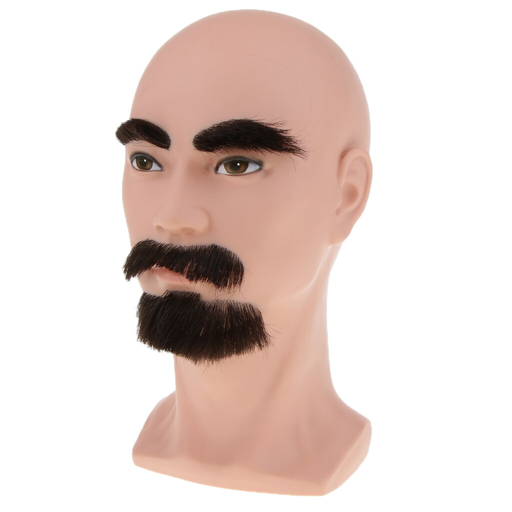 Tête de Mannequin pour hommes, 100% cheveux humains, barbe, coiffeur, formation, cosmétologie, tête de poupée avec trou de fixation: Short