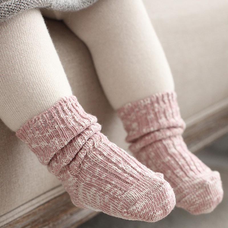 Winter Warme Baby Socken Calcetines Gemischt Farbe Gestrickte Socken Neugeborenen Baby Junge Mädchen Dicke Socken