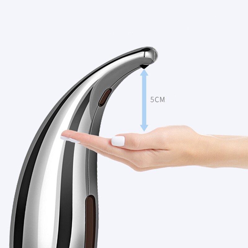 Sølv automatisk sæbedispenser 300ml auto håndrenser intelligent sensor induktion berøringsfri håndvask dispenser