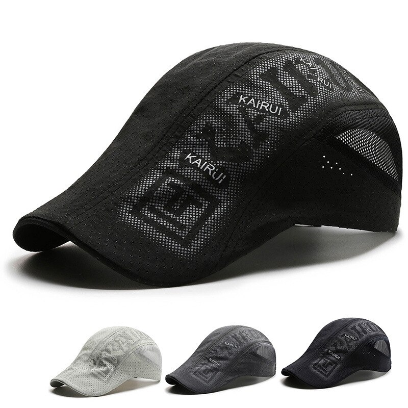 Men's Hat Berets Cap Golf Driving Summer Sun Cap Cotton Mesh Berets Caps for Men Casual Peaked Hat