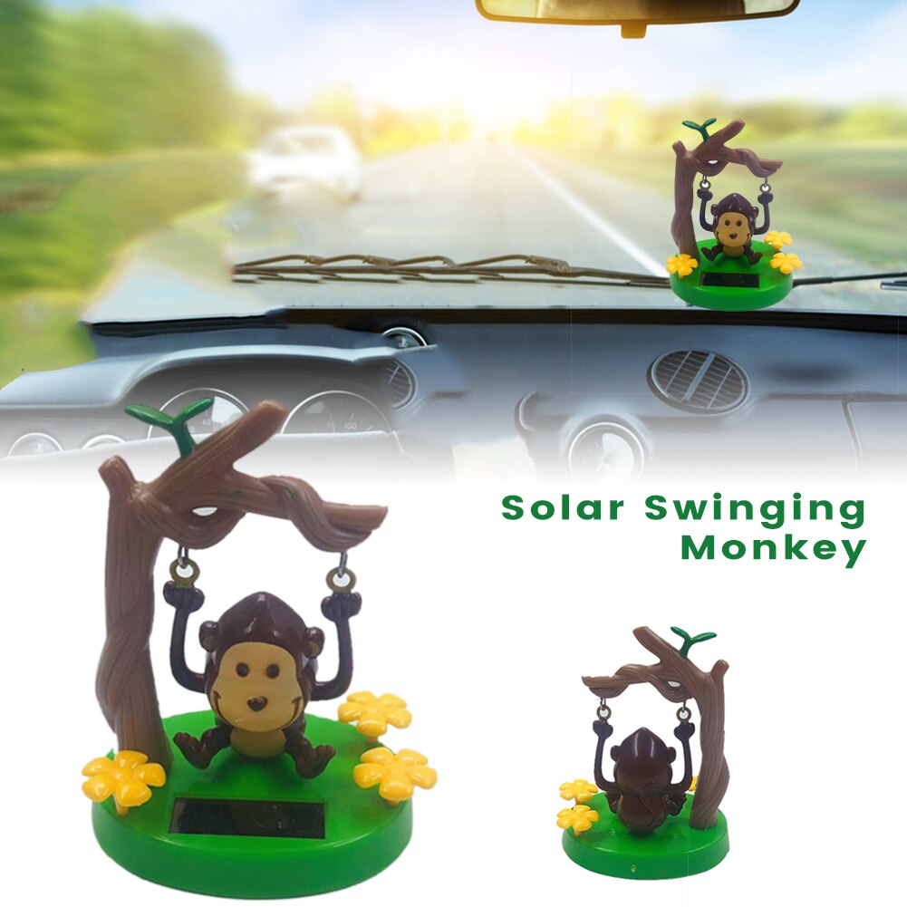 Jouet de singe animé à énergie solaire, 1 pièce, danse, Animal mignon, balançoire, accessoires de style intérieur de voiture, décoration de voiture, jouets pour enfants,