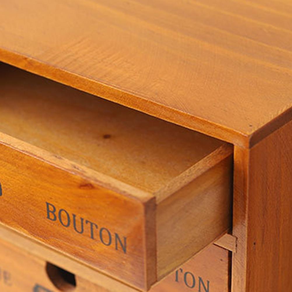 Retro Multi-layer storage box Wooden Storage Drawer Desktop Cosmetics Box Jewelry Organizer Drawer Box Cosmetics Storage Box