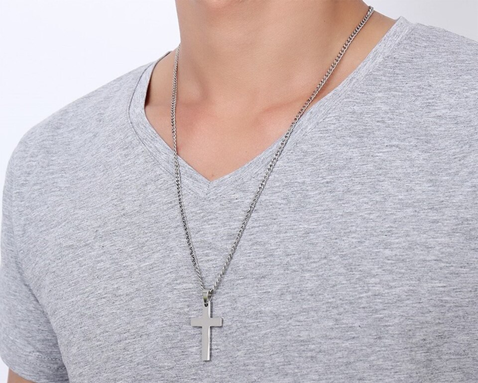 Het Kruis Mannen Ketting Hiphop Rock Straat Cultuur Titanium Rvs Gold Zilveren Ketting Ketting Mode Man Sieraden