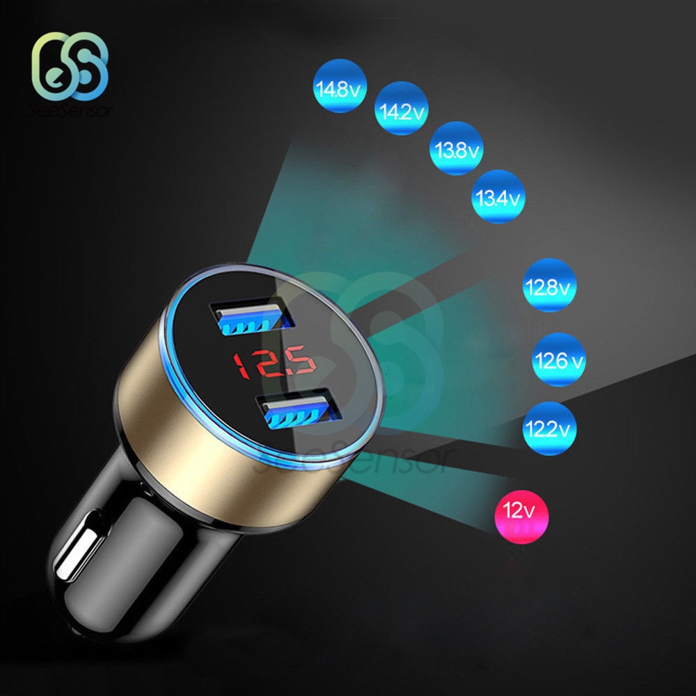 3.1a 5v usb-autolader met led-digitaal display, autolader voor mobiele telefoon, voor xiaomi samsung  s8, iphone 6 , 6s 7 8 plus, tablet