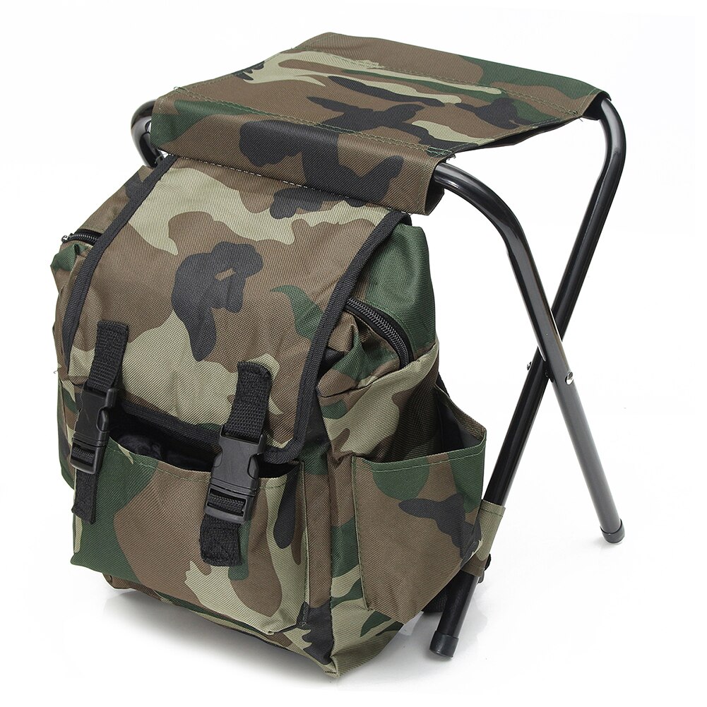 2 In 1 Folding Fishing Chair Bag Fishing Backpack Chair Stool Convenient Wear-Resistantv For Outdoor Hunting Climbing Equipment