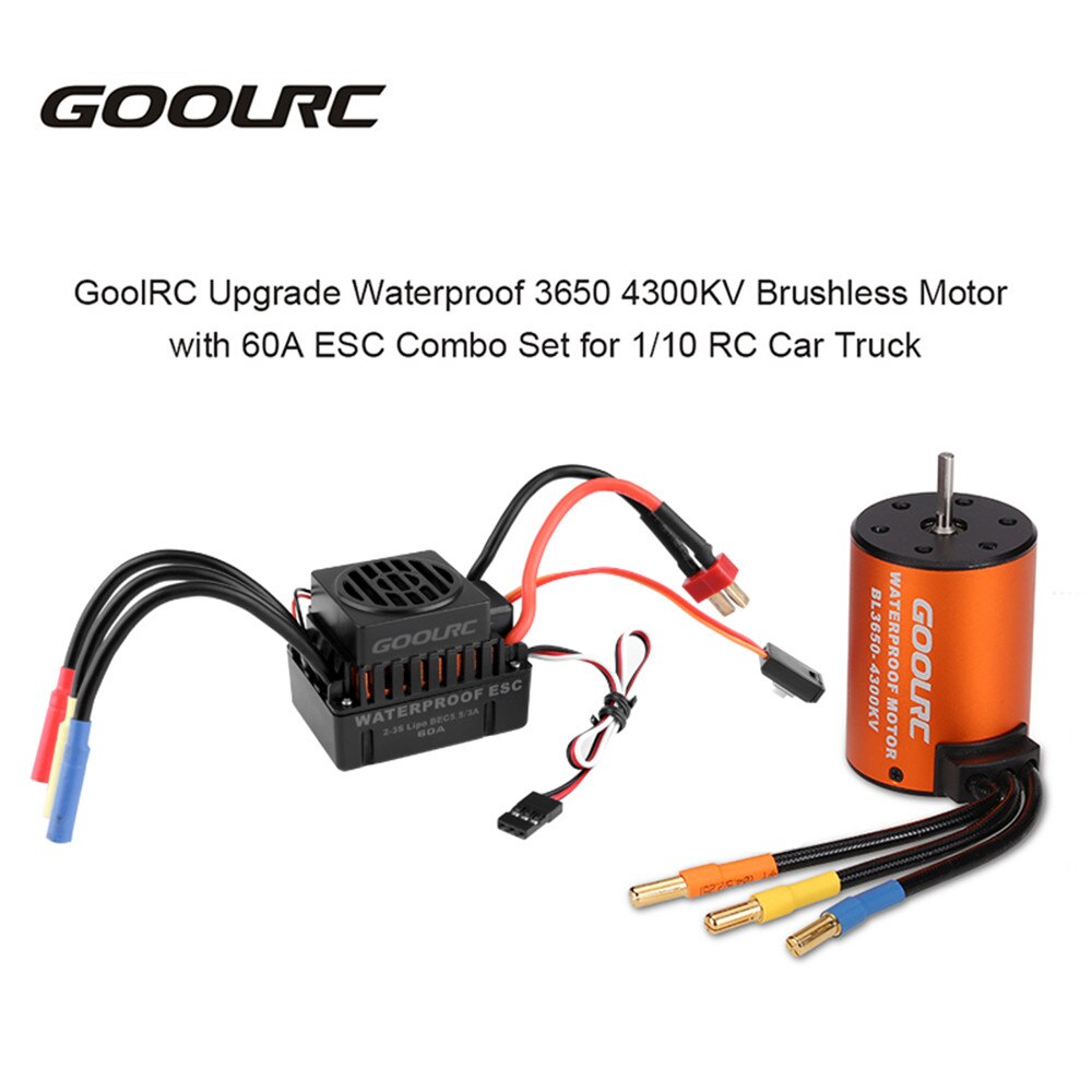 GoolRC Moteur RC Car 1:10 Parts 3650 3660 F540 3500KV 3100KV 3300KV 3800KV 3900KV 4300KV 4370KV Brushless Motor 45A 60A ESC: 4300KV Motor 60A ESC