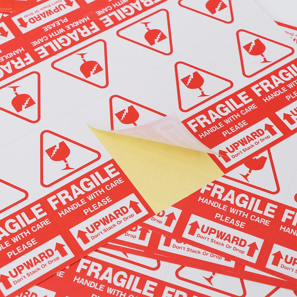 144 pz/lotto Utile fragile Etichetta di Avvertimento Adesivo 9x5 centimetri di Gestire con Etichetta di Cura di Mantenere caffè espresso di Trasporto di Imballaggio Marchio etichetta speciale