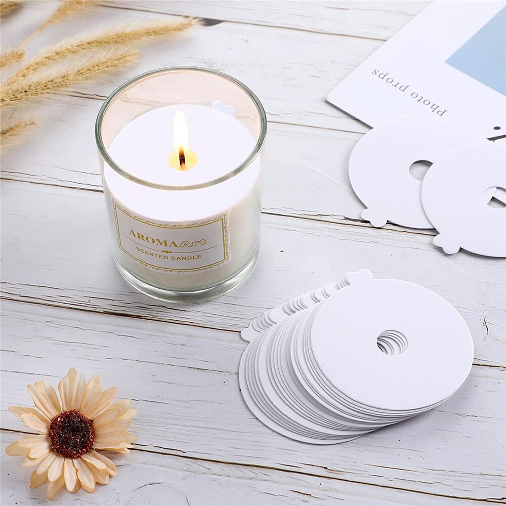 100Pcs Candle Dust Cover Paper Lids Candle Drip Protection Vigil Candle Supplies for Craft Making Dust Protection Paper