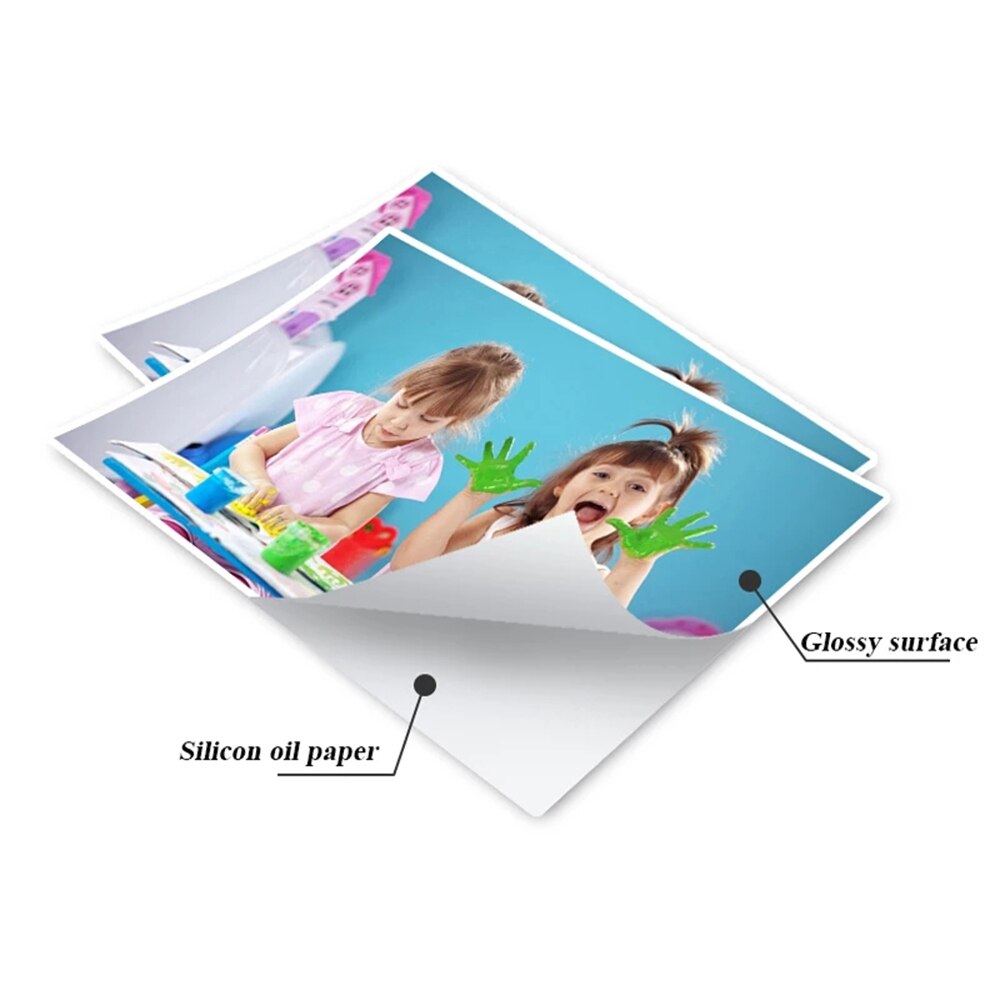 100 Sheets 120g Matte Adhesive Photo Paper A4 Waterproof Photographic Paper DIY Printing Paper Sticker work for Inkjet Printer