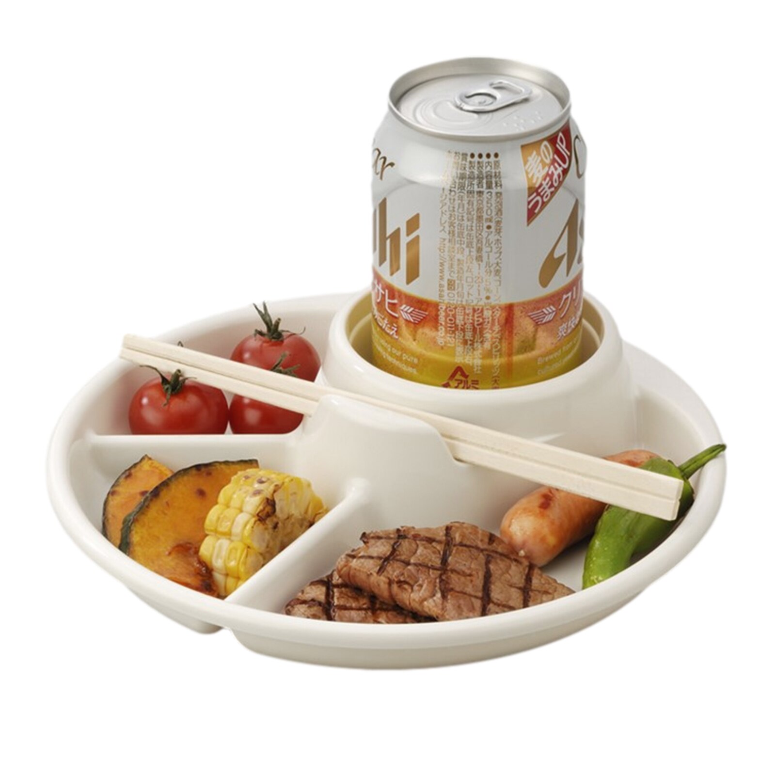 Ontbijt Plaat Verdeeld Draagbare Barbecue Picknick Lade Te Reinigen En Carry Pp Polypropyleen