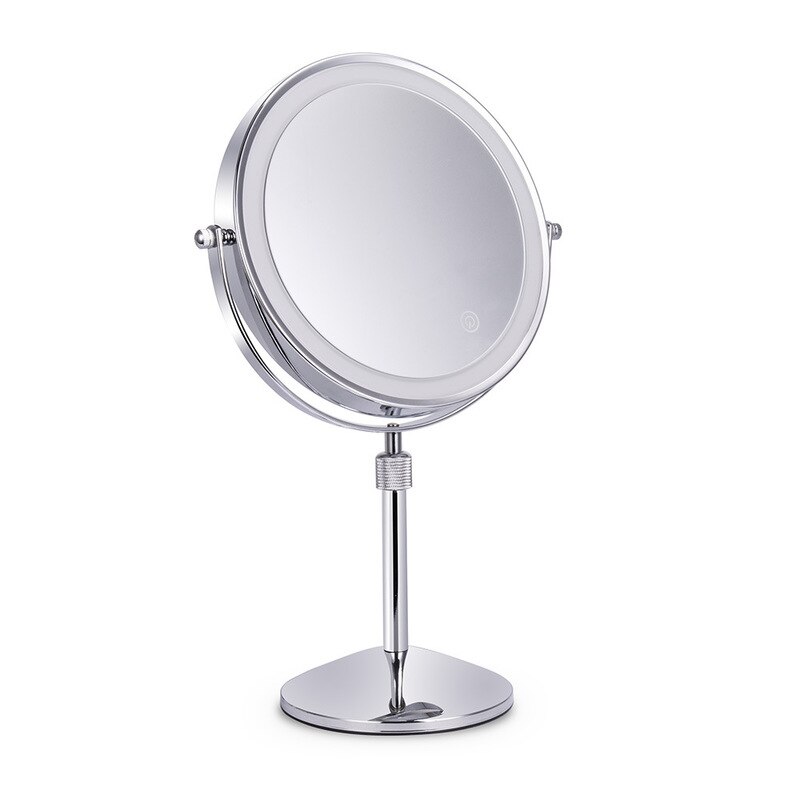 8 tommer soveværelse eller badeværelse tabel løfte makeup spejl , 10x forstørrende dobbelt spejl med led lys rotere 360 grader spejl: Default Title