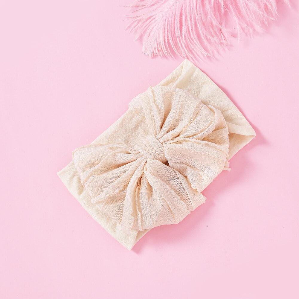 Großes rüschen-schleifen-stirnband aus Nylon, breiter babyturban aus superweichem Chiffon, handgefertigt, geknotet, einheitsgröße, jfny 200: Farbe 4