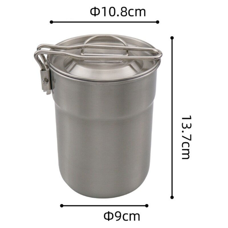 1000ML Mund Tasse draussen Camping Bequem Kaffee Tasse Klapp Griff Camping Licht Dampfer 304 Edelstahl