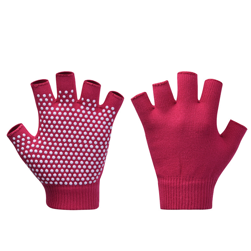 Gants de Yoga antidérapants pour femmes, gants de Fitness pour salle de sport, Yoga, Pilates, équilibre, entraînement , Fitness, demi-doigt, gant de protection des mains